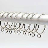 xilinshop Vorhangringe Öffnungsfähiges Gold-Vorhang Ringe öffnen und schließen Metallrostende Drapierung Loops mit Öse for Haken Pins, Set von 10 (Silber) Vorhangring-Zubehör (Size : 1.5in)