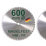 HM Sägeblatt 600 x 30 mm NAGELFEST FF Hartmetall FSP Kreissägeblatt 600mm für Bauholz Brennholz Schalholz Leimholz zum Sägen mit Wippsäge Tischkreissäge Kreissäge Kappsäge Brennholzsäge Tischsäg