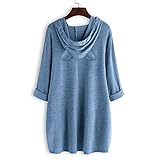 WMXYYT Frauen Mode Herbst Winter gedruckt Hooded Langarm Top Tasche Sweatshirt Hooded Sweatshirt lose Plus Größe drucken niedlichen Top