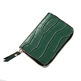 Shruj Pu-Leder Geldbörse Reißverschlusstasche Schlank Kartenhalter Portemonnaie Tasche Kredit-/Ausweis-/Bankkarteninhaber Kreditkarte(Green)