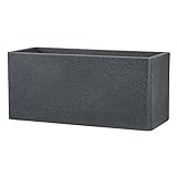 Scheurich Alea Box 60, Pflanzgefäß/Blumentopf/Pflanzkübel, quadratisch, Farbe: Schwarz-Granit, hergestellt mit recyceltem Kunststoff, 10 Jahre Garantie, für den Außenb
