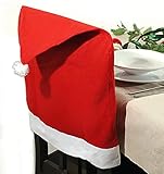 TK Gruppe Timo Klingler 6X Stuhlhussen Überzug Stuhlbezug Stuhl Weihnachtshusse Husse rot Weihnachten Überzieher zur Deko Dek