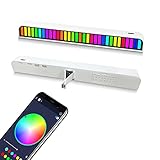 RGB Car Voice-Activated Aromatherapie-Pickup-Lampe,2 Pcs APP Control Creative Colorful Aromalampe Band Clamp, 32 Bit Music Level Desktop LED Mood Light for Car Parties Gaming Computer (White)