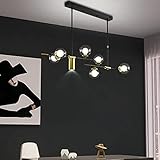 Pendelleuchte LED Kronleuchter Esstisch Pendellampe Dimmbar Hängelampe Moderne Acryl Innenlampe Glasschirm aus Metall Esszimmer Wohnzimmer Schlafzimmer Café Büro Häng