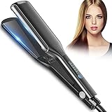 Babacom Glätteisen mit Haarpflegemodus, 2,16'' Großes Schwimmendes Titanplatten Haarglätter, 30S Sofortheizung Professional Hair Straightener mit 5 Temperatureinstellung für Alle Haartyp