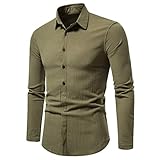 KBUY Hemd Herren Regular Fit Button-down Shirt Herbst Winter Langarm Hemd Freizeithemd Herren-Hemd Bügelleicht Für Anzug, Business, Hochzeit, Freizeit - Langarm Hemden für Männer Große Größe M-5XL
