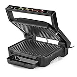 N8WERK Digital-Kontakt-Grill in der Midnight Edition | 6 Grill-Programme | 2000W | Touch-Display mit LED-Farbcountdown | abnehmbare Grillplatten | Antihaftbeschichtung | Fettauffang