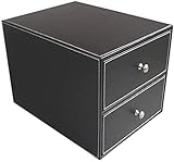 Schmuckschatulle Für Frauen Aktenschrank, Aktenschrank Aktenschrank Büro Verwaltungs Kunstleder 2 Schubladen Aktenschrank Stapelschrank Bürobedarf Desktop-Speicher J