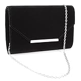 Surepromise Damentasche Kunstwildleder MädchenTasche Abendtasche Handtasche Kettentasche für Party Hochzeit Beige Rot Schw