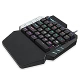 38-Key-Hintergrundbeleuchtung Gaming-Tastatur, einhändig mechanische Tastatur, Komfortables Mini-ergonomisches Spiel, das für Gamer geeig