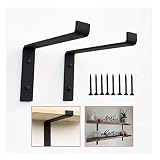 Regalträger Metall Schwerlastkonsole Schwarz Bodenträger (4 „/ 6“ / 8 „/ 10“) 2ST, Industrie Schwimmdock Regale Brackets mit Lippen, Metall Wand befestigte Regale Unterstützung ( Size : 4inch(10cm) )
