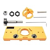 JUSTYUSHU Verborgen 3. 5mm Becher-Stil-Scharnier-Jig-Bohrloch-Bohrerführung mit Forstner-Bit for Kabinett-Türscharniere Holzbearbeitungswerkzeuge Router-Teile und Zubehör (Color : Set Yellow)