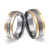 Juwelier Schönschmied - Damen Partnerringe Eheringe Aspendos Titan Zirkonia 54-64 T9HDac - Kostenlose Wunschgravur mit AMAZON KONFIGURATOR online gestalten!