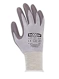 (12 Paar) teXXor Handschuhe Schnittschutz-Strickhandschuhe PU-Beschichtung 12 x grau/grau XL