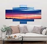 KJHKH 5 TLG Kunstdruck modern Wandbilder XXL Wanddekoration schöner Meerblick Kunstdruck XXL 5 Teilig Bilder 5 Teile Bild Auf Leinwand Leinwandbilder 5 TLG Kunstdruck modern Wandb