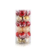 LINFEIKLJ 2020 Christbaumkugeln Aus Kunststoff Wiederverwendbar Weihnachtskugeln Set für Weihnachtsbaumschmuck, Weihnachtsdeko, 24pcs 6cm LLLL+++ (Color : F)