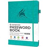 Clever Fox Passwortbuch mit Registerkarten Internet-Adress- und Passwort-Organizer mit alphabetischen Registern Große Größe Passwort Keeper Journal Notebook für Computer und Website-Logins (Aquamarin)