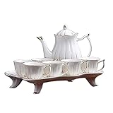 XCTLZG Neu Weiße Kaffeetassen mit Untertassen 8er-Set ，Porzellan Kaffeeservice ，Kaffee Tee Gedeck ，für schwarzen Kaffee ，Eiskaffee ，Espresso ，Weiß