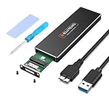 ELUTENG M2 SSD Gehäuse USB 3.0 SATA Adapter 5 Gbps M.2 NGFF Festplattengehäuse unterstützt B Key und B & M Key SATA SSD(2230/2242/2260/2280), Nicht unterstützt PCIE/NVMe SSD, UASP-Unterstützung