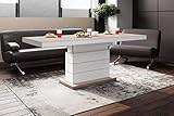 Design Couchtisch Tisch H-333 Cappuccino MATT/Weiß HOCHGLANZ KOMBINATION höhenverstellbar ausziehbar E