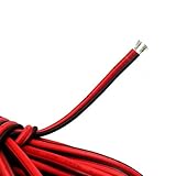 Geeyu ZHaonan-Kupferkabel 18 20 22 AWG verzinnter Kupfer-elektrischer Draht 2Pin rot schwarz Kupferkabel isoliert elektrische Auslaufkabel Ersatzteile (Color : 20 AWG, Length : 5m)