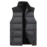 Haiorziyou Beheizbare Weste Herren Damen USB Wärmeweste Eletriksche Heizweste Polyester Winterweste Heizjacke Leichte Reißverschluss Revers Ärmellose Winterjacke Outdoor W