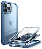 i-Blason Transparent Hülle für iPhone 13 Pro (6.1') Bumper Case 360 Grad Handyhülle Robust Schutzhülle Cover [Ares] mit Displayschutz 2021 (Blau)