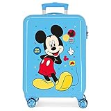 Disney Mickey Enjoy the Day Kabinenkoffer Blau 40x55x20 cms Hartschalen ABS Kombinationsschloss 34L 2,8Kgs 4 Doppelräder Handgepäck