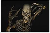 LGHLJ Poster & Kunstdrucke Halloween Horror Schädel Menschliches Skelett Leinwand Gemälde Poster und Wand Bilder Bild Kunstdruck Moderne Dekor Poster60x90cm x1 R