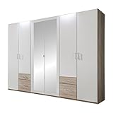 Wimex Kleiderschrank/ Drehtürenschrank Fly, (B/H/T) 270 x 208 x 58 cm, Eiche sägerau-Nachbildung, Abs. Weiß