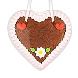 Lebkuchenherz Rohling 12cm - mit Rand & Deko - rosa-weiß | Lebkuchenherz ohne Schrift | Lebkuchenherzen selbst beschriften | Lebkuchen Herz mit eigenem Text von LEBKUCHEN MARKT