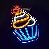 ZCGX Handgemachte Eiscreme Leuchtreklamen, LED-Lichtzeichen für Wanddekoration, Personalisiertes LED-Neonlichtschild für Party, Hochzeit, Kinder, Wohnzimmer, Wanddek