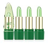 Freeorr 3 Stück Aloe Vera Jelly Lippenstift, Magic Temperature Farbwechsel Lippenstift Lippenbalsam, Feuchtigkeitsspendendes Lang anhaltendes Lippen Lipgloss Aloe Vera Lippenstift Set-3.5g