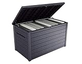 Koll Living Garden XXL Gartenbox mit gewaltigen 870 Liter Fassungsvermögen - trockener und belüfteter Stauraum für viele Gartenutensilien (Anthrazit)