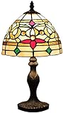 YHQKJ Tischlampe Tiffany Tischlampe, Barock Buntglas-Tabellen-Lampe, for Wohnzimmer Antike Schreibtisch-Kopf Schlafzimmer Beleuchtung