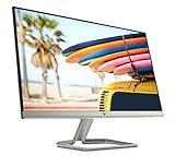 HP 24fw Monitor - 23,8 Zoll Bildschirm, Full HD IPS Display, AMD FreeSync, HDMI, VGA, 1920 x 1080, 60Hz, 5ms Reaktionszeit, weiß / silb