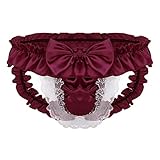 Zhiyao Herren Spitzen Strings Transparent Reizwäsche Mini Spitze Slips T-Back Sexy Durchsichtig G-String Bikini Briefs Micro Thongs Erotik Lace Männer Unterwäsche Tanga Unterhose D