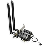 EDUP Bluetooth 4.2 AC1300 Mbps PCIe WLAN Karte Heat Sink 400+867Mbit/s W-LAN Netzwerkkarte Adapter Dual Band 802.11AX 2.4G/5.8G Antenne Preiswerter 7265 Chip für PC Desktop Windows 10/11 64-B