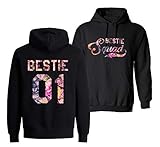 Best Friends Pullover für Zwei Mädchen Bestie Squad Beste Freunde Hoodie für 2 Mädchen Sister Pullover Freundin Shirt Schwester Pulli BFF Geschenke 1 Stück (1 Stück - Bestie 01 - Schwarz, M)