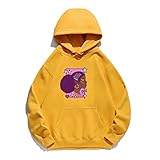 Frauen Hoodie Schwarz Mädchen Gedruckt Hoodies Frauen Fleece Langarm Lose Sweatshirt mit Hut Mädchen Pullover Frühling Herbst Winter Gr. X-Large, Orang