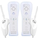 Surnous 2 STK 2in1 Remote Controller für Wii mit Motion Plus und Nunchuck,Wireless Fernbedienung für Wii Remote Game Control mit Motion Nunchuck für Wii Controller Gamepad (Controller White)