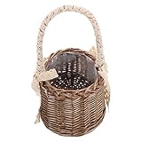 Rattan Korb Geflochtener Blumenkorb Obstkorb: Picknickkorb Hochzeitskorb Weidenkorb mit Henkel Hochzeit Streukorb Blumenkinder Körbchen Einkaufskorb Henkelkorb Landhausstil Deko Tischdek