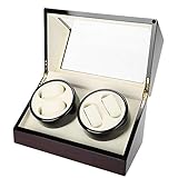 Slot Watch Case Watch Box Mechanische Uhr Wickler für 4 Automatische Uhren Halter Lagerung Displaykoffer 100V-240V