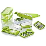 Genius Nicer Dicer Smart (14 tlg.) in Kiwi - Gemüseschneider für Würfel, Stifte, Scheiben, Streifen und Viertel inkl. Rezeptheft - Salatschneider Mandoline Gurkenhob