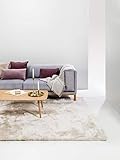 benuta Shaggy Hochflor Teppich Whisper Beige 140x200 cm | Langflor Teppich für Schlafzimmer und W