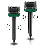 Solar-Tierabwehr, Ultraschall-Abwehrmittel für Tiere, Sonnenschutz, IP65, Solar-Maulwurfschreck, Ultraschall-Sonnenabwehr, für Garten, Anti-Maus, Tiere, 2 Stück