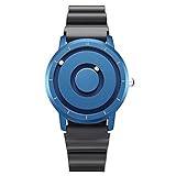 Sirao Magnetische Stahl-Kugeluhr, Sportgänger-Schweiz Quarz-Bewegungsuhr, kreatives Kreatives No Pactor-Konzeptlegierungs-Armbanduhr, Persönlichkeitsgeschenke, Unisex (Color : Blue)