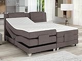 Boxspringbett mit Topper Castel II - 2 x 80 x 200 cm - Stoff - Beig