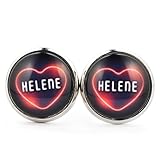 SCHMUCKZUCKER Damen Ohrstecker Motiv Helene Neon Herz Modeschmuck Ohrringe silber-farben dunkelblau 14