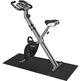 SONGMICS Heimtrainer, Fahrradtrainer, Fitnessbike, zusammenklappbares Fitnessfahrrad, 8 magnetische Widerstandseinstellungen, Pulsmessung, Handyhalterung, bis 100 kg belastbar, schwarz SXB11B